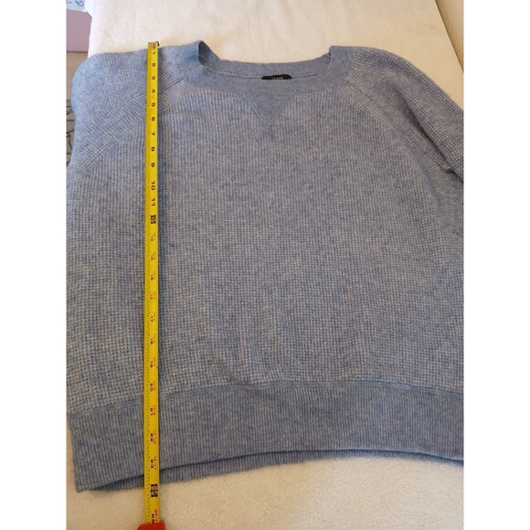 J Crew Womens Sweater Medium Blue Gray Alpaca Merino Wool Blend Textured Cozy - Picture 8 of 15